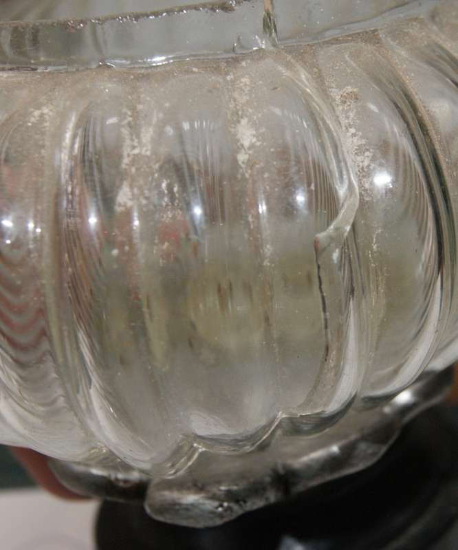 Vintage Metal and Fluted Glass Potpourri Holder