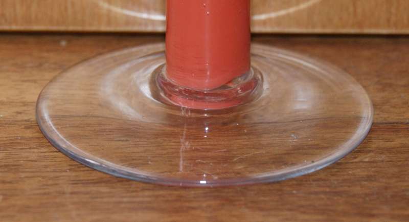 Pair of Red Glass Champagne Flutes