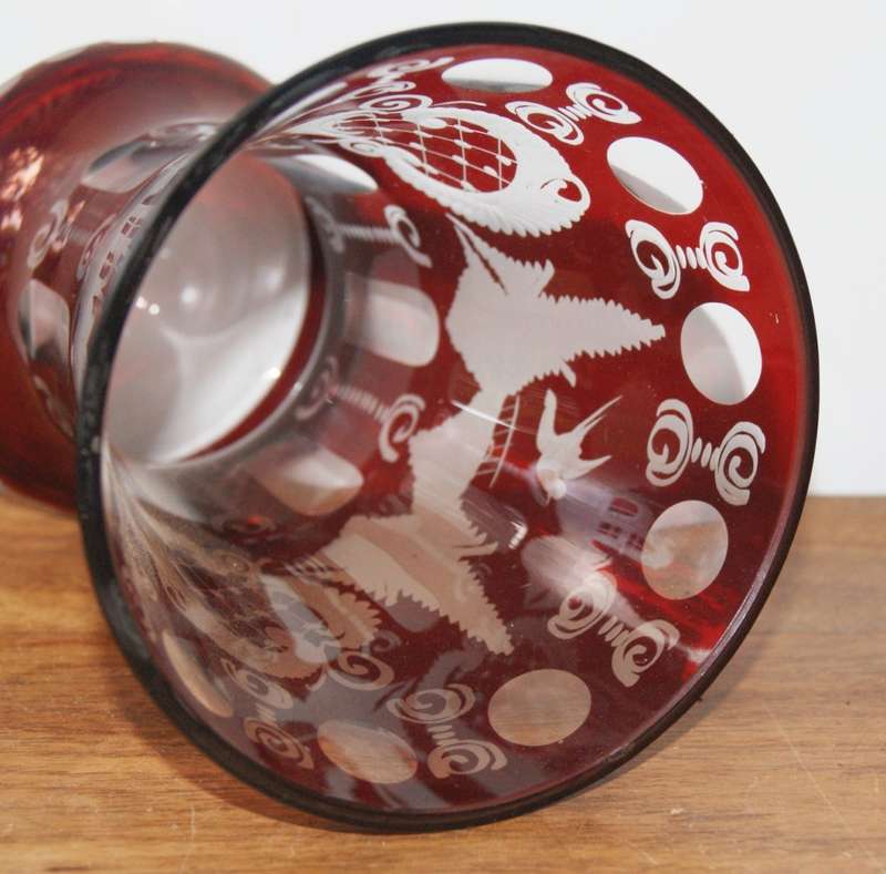 Hand Cut Egermann Exbor Vase