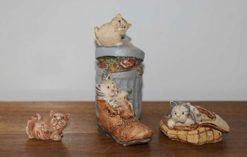 Vintage Peter Fagan Colour Box Miniatures Lot of 4 Cat Figurines