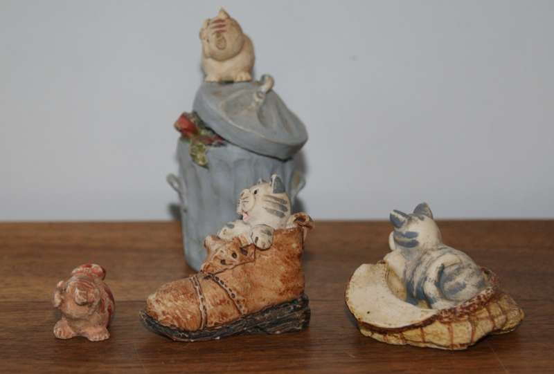 Vintage Peter Fagan Colour Box Miniatures Lot of 4 Cat Figurines