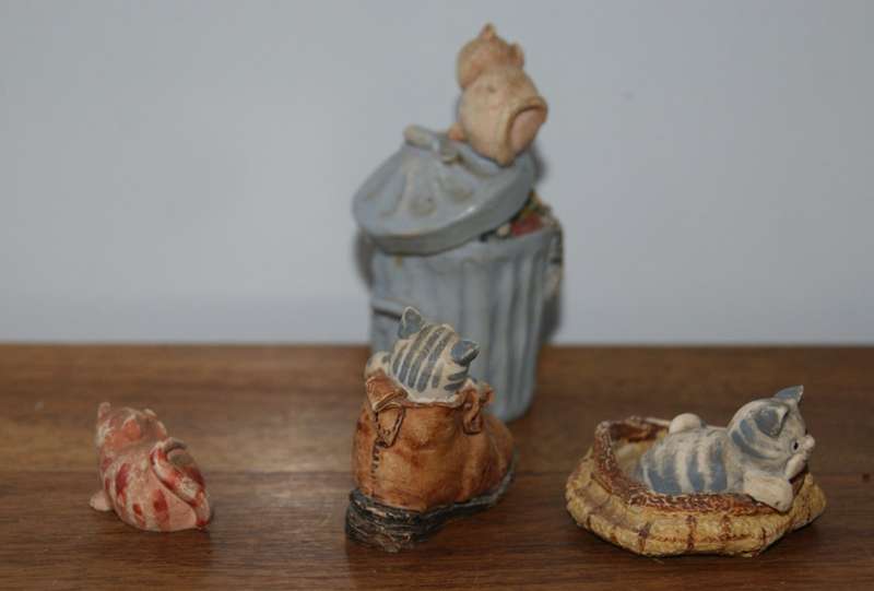 Vintage Peter Fagan Colour Box Miniatures Lot of 4 Cat Figurines