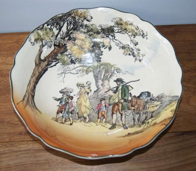 Royal Doulton `The Gleaners & Gypsies` Scalloped Edged Bowl D6123