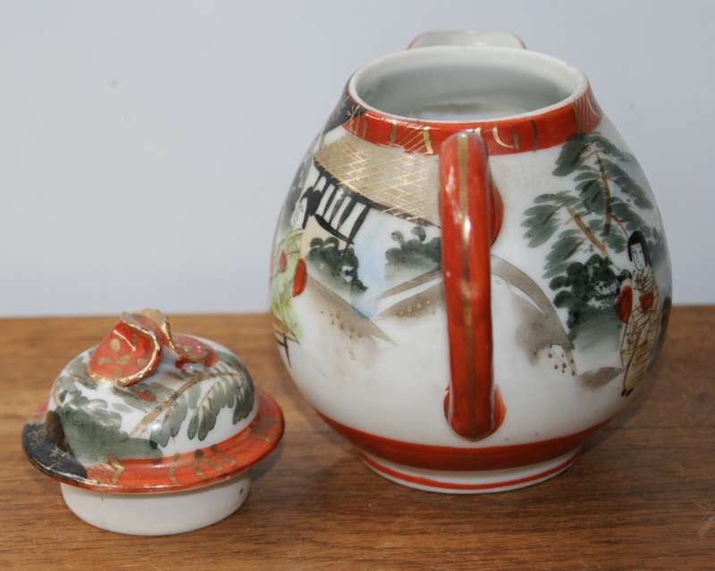Vintage Chinese Hand Painted Milk Jug