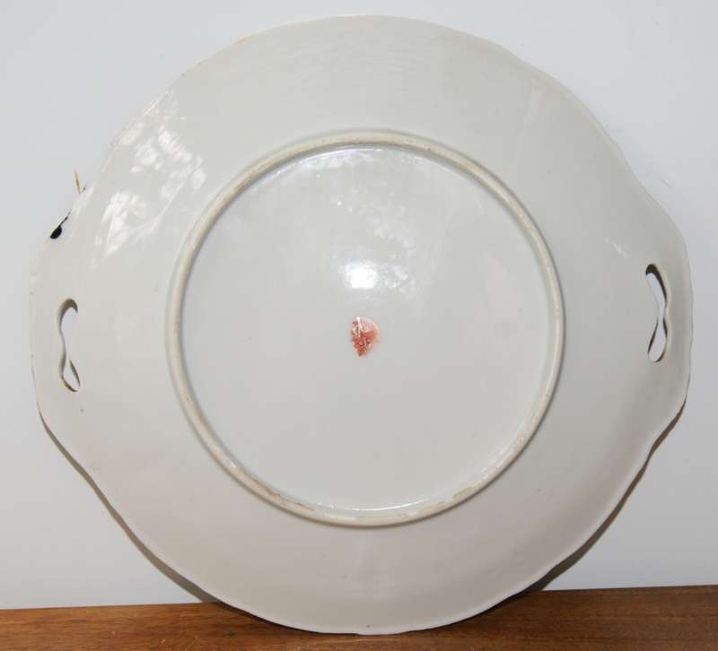 Vintage Chinese Hand Painted Large Cake Plate