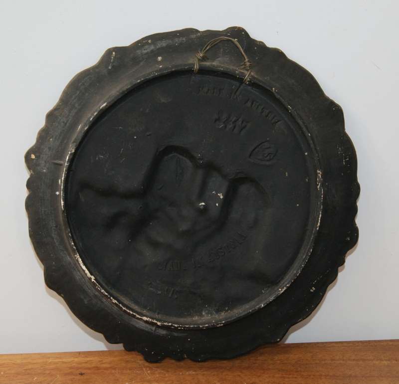 Vintage Austrian Chalk-Ware High Relief Display Plate `Carn Brea Castle`