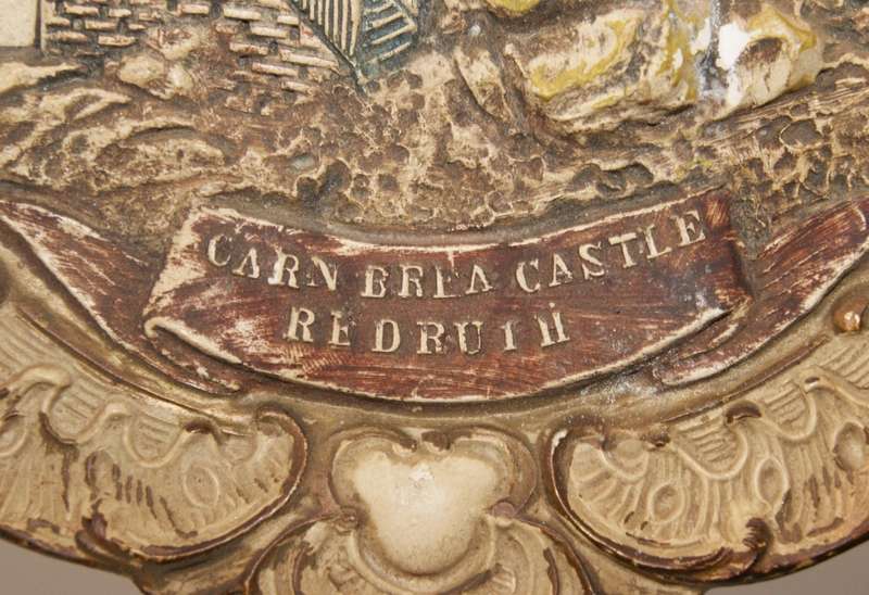 Vintage Austrian Chalk-Ware High Relief Display Plate `Carn Brea Castle`