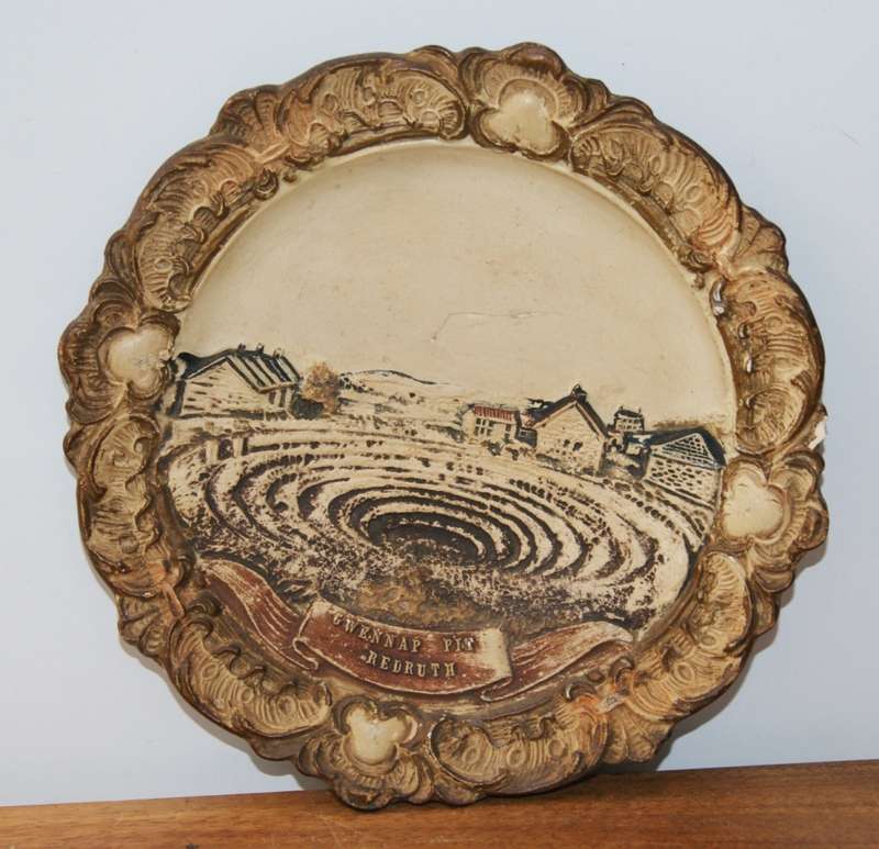 Vintage Austrian Chalk-Ware High Relief Display Plate `Gwennap Pit`