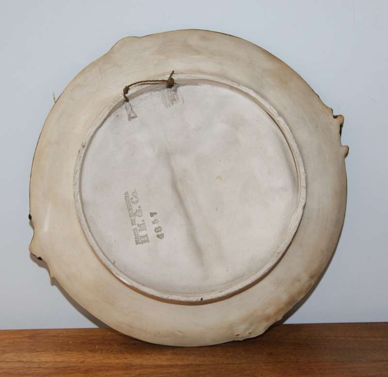 Vintage HM & Co 4857 `Albert Memorial Hastings` Chalk-Ware High Relief Display Plate