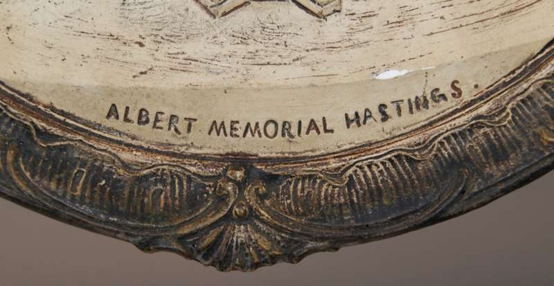 Vintage HM & Co 4857 `Albert Memorial Hastings` Chalk-Ware High Relief Display Plate