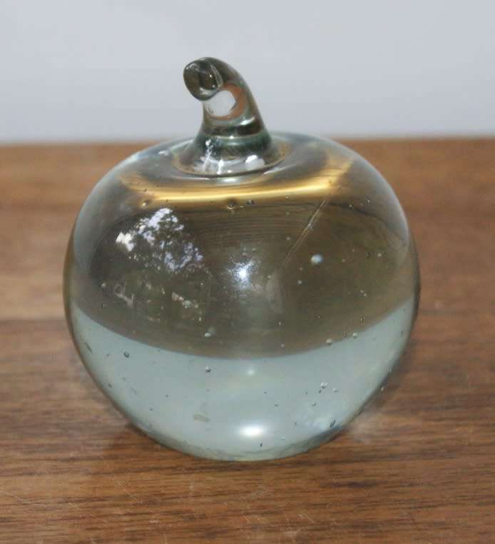 Glass Apple Paperweight