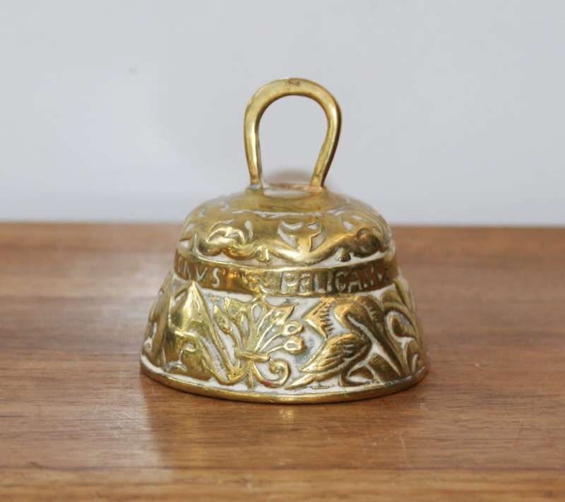 Vintage Brass Bell with High Relief Detailing
