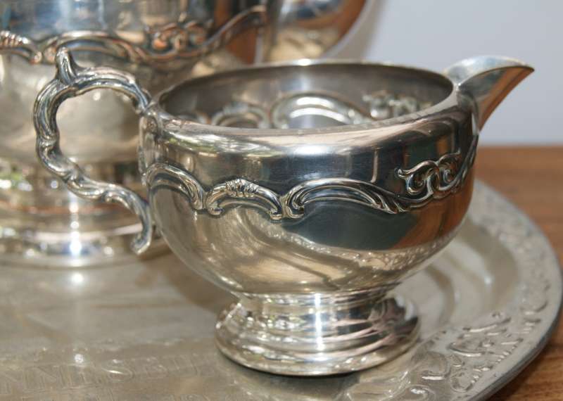 EPNS Viking Plate Tea Set on Tray