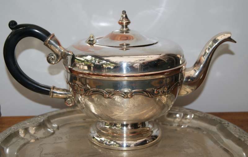 EPNS Viking Plate Tea Set on Tray