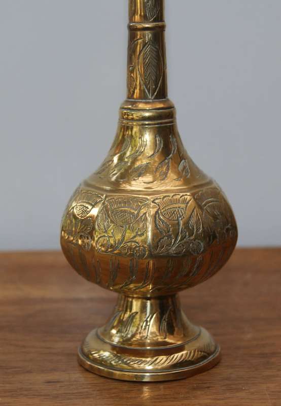 Hand Etched Brass Incense Burner