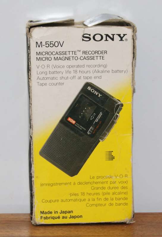 Sony M-550V Microcassette Recorder in Original Box with Instruction Manual