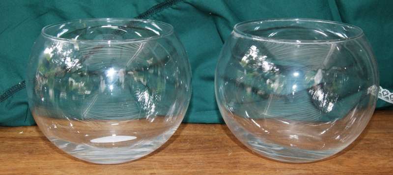 Pair of Round Glass Vases