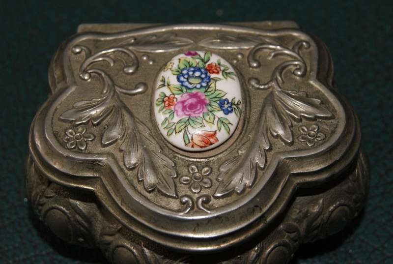 Vintage High Relief Metal Trinket Box