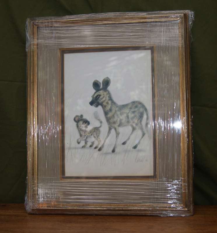 `Babies of the Bush` by Kalle Reimer 1936 - 2000 `Hyena` in Stunning NEW Frame Print