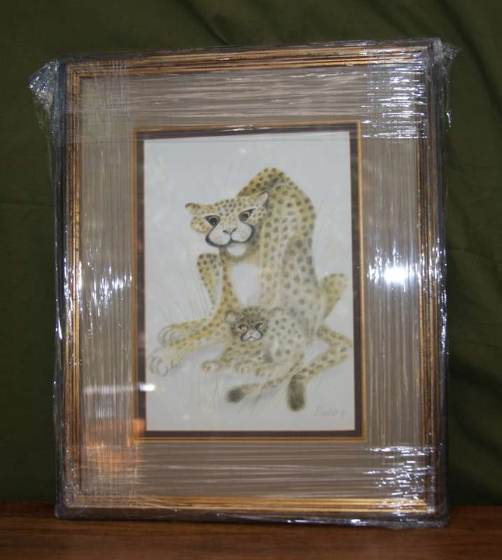 `Babies of the Bush` by Kalle Reimer 1936 - 2000 `Cheetah` in Stunning NEW Frame Print