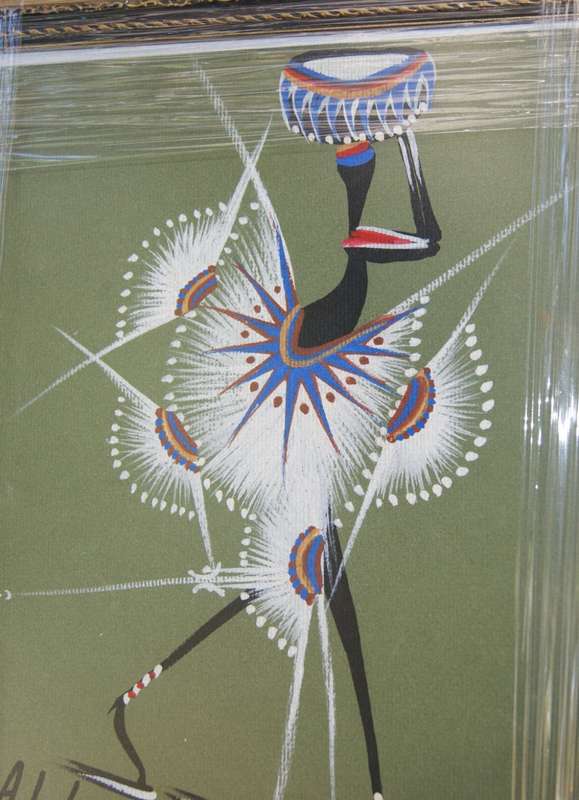 A. Lubyart `Tribal Figures` 1997 with Stunning NEW Frame