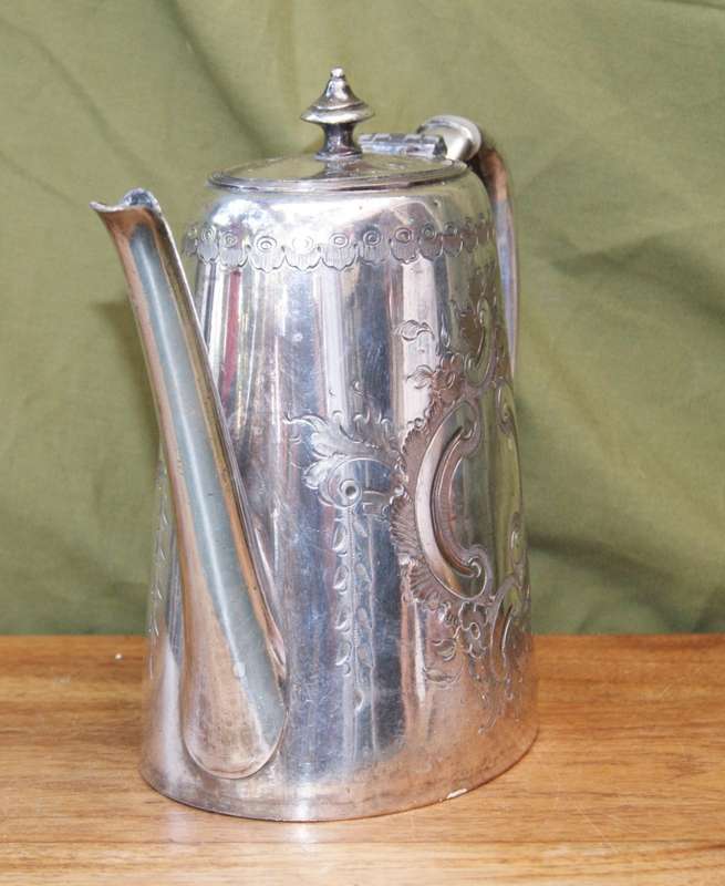 Antique Hand Etched EPBM Teapot