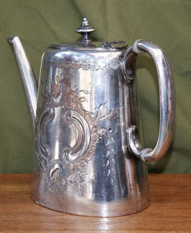 Antique Hand Etched EPBM Teapot
