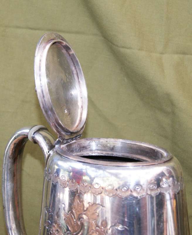Antique Hand Etched EPBM Teapot