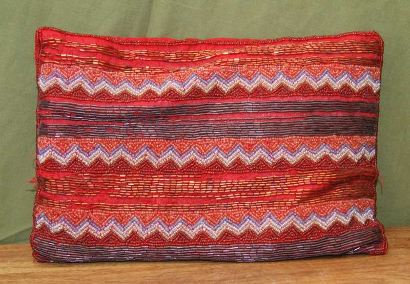 Antique Glass Beaded Pillow