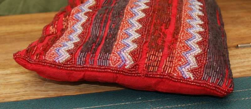 Antique Glass Beaded Pillow