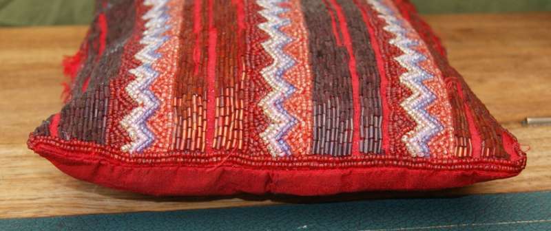 Antique Glass Beaded Pillow
