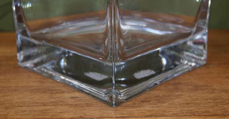 Large Square Glass Vase
