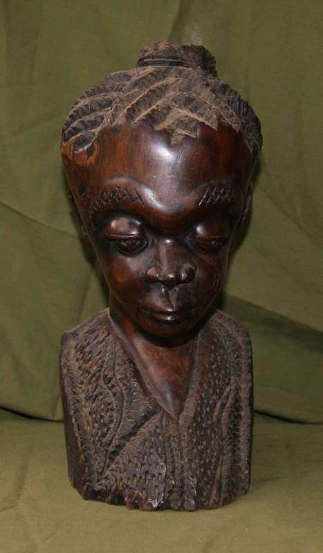 Hand Carved African Female Bust