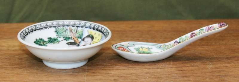 Miniature Chinese Bowl and Spoon
