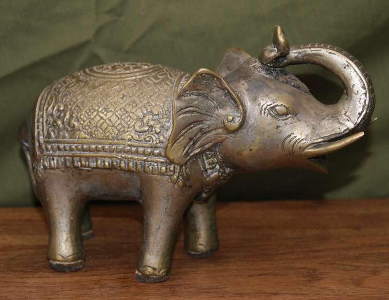 Vintage Cast Brass Indian Elephant