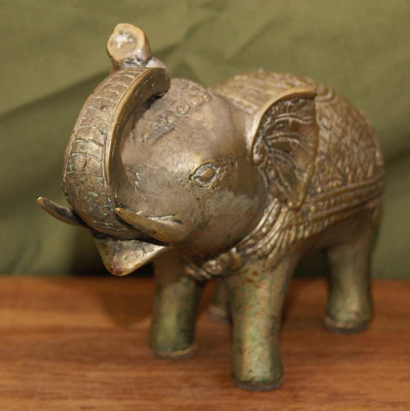 Vintage Cast Brass Indian Elephant