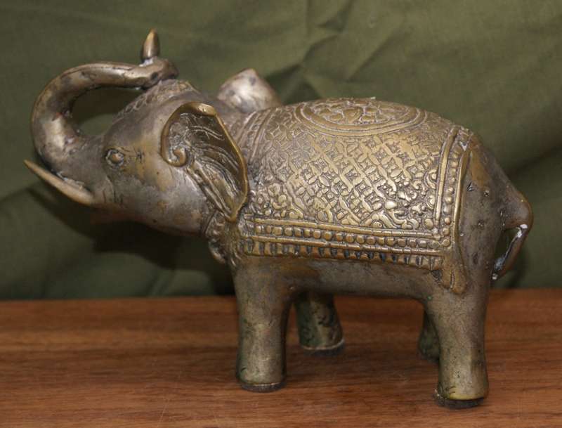 Vintage Cast Brass Indian Elephant