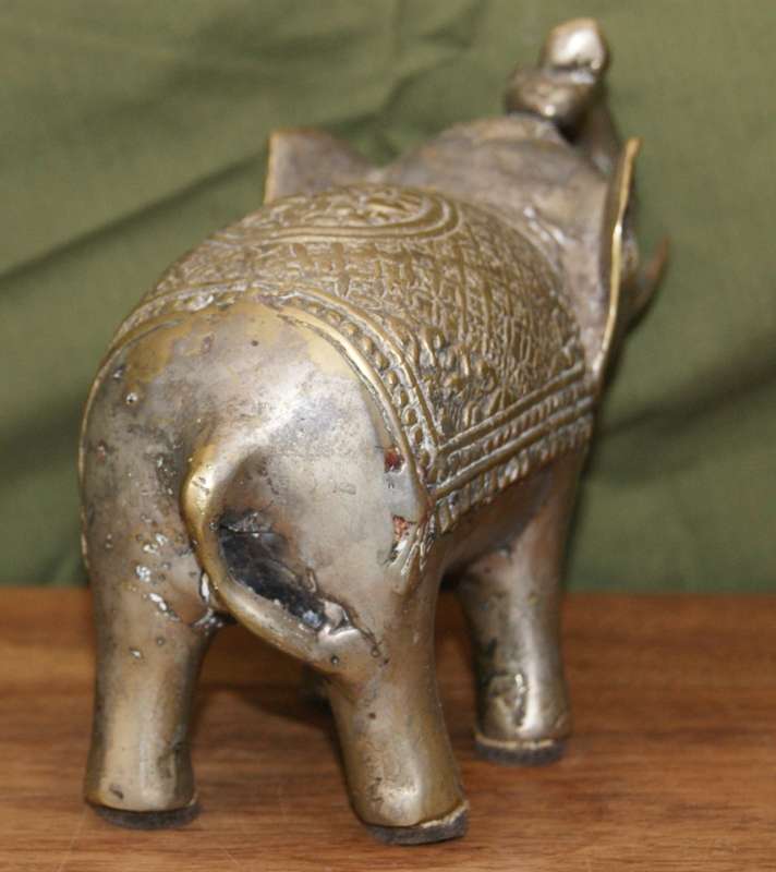 Vintage Cast Brass Indian Elephant