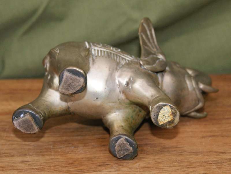 Vintage Cast Brass Indian Elephant (Trumpeting)