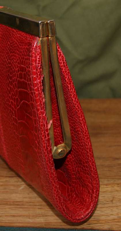 Vintage Fiorenza Ostrich Leather Clutch Bag