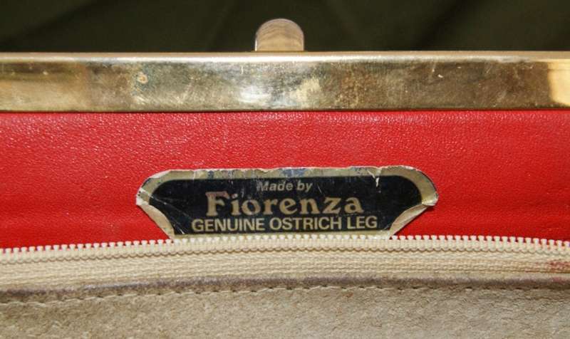Vintage Fiorenza Ostrich Leather Clutch Bag