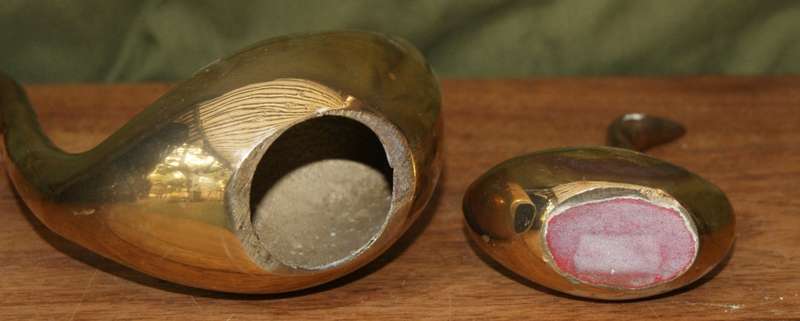 Pair of Brass Swans with Extended Necks