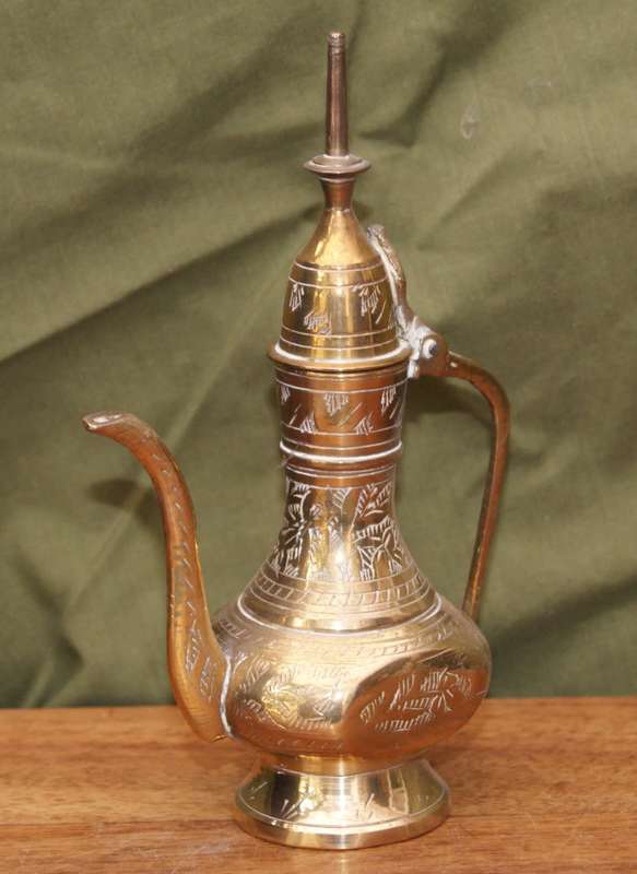 Vintage Small Hand Etched Turkish Teapot