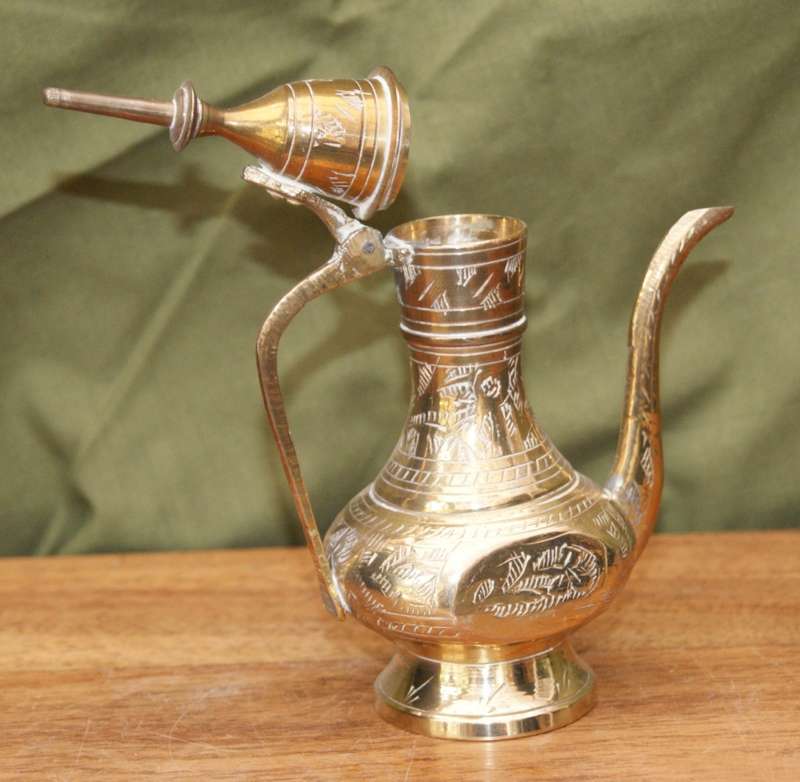 Vintage Small Hand Etched Turkish Teapot