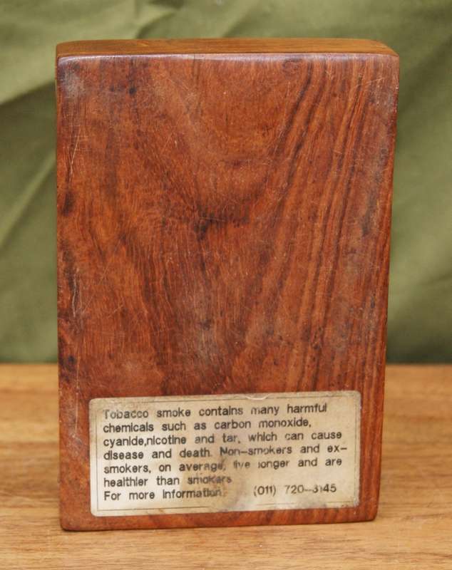 Antique Wooden Lidded Box with Brass Inlay