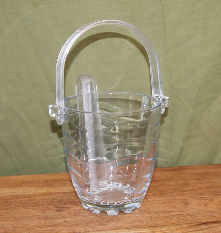 Pasabahace Colass Ice Bucket with Perspex handle and Ice Tongs