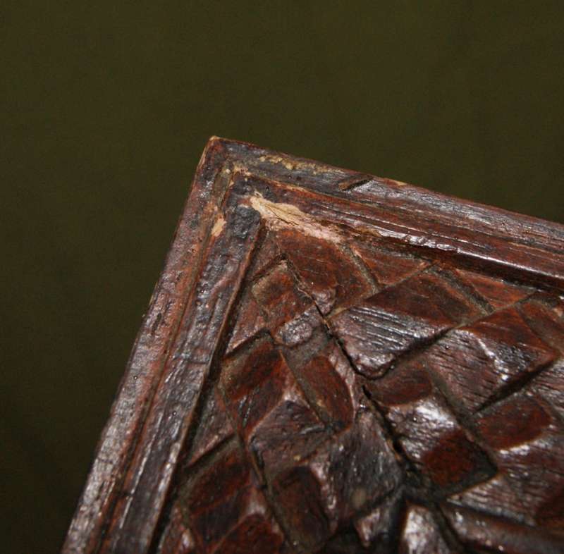 Wooden Frame with Hand Carved Sandstone Flower