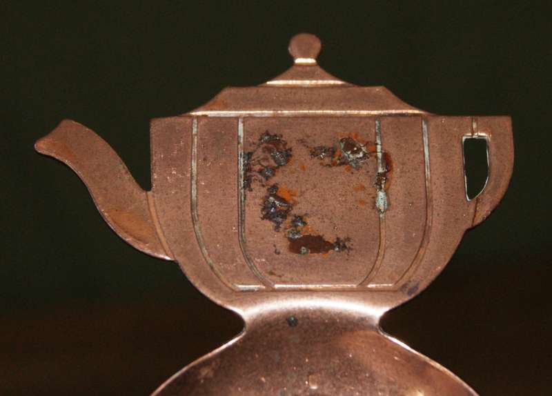 Copper Tea Measure Showing Clock