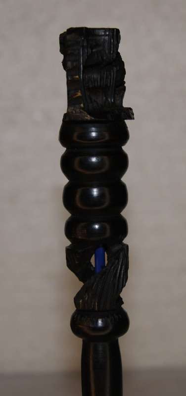 Hand Carved Ebony Pen with Elephant Atop @@@ CCCRRRAAAZZZYYY R1 START