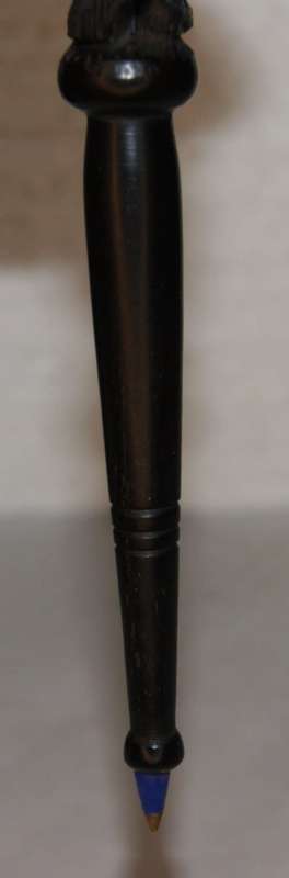 Hand Carved Ebony Pen with Elephant Atop @@@ CCCRRRAAAZZZYYY R1 START